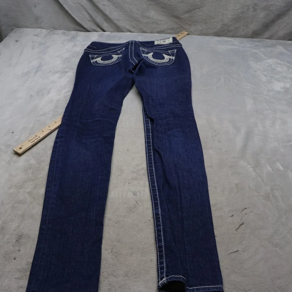 True Religion Jeans Womens 26x35 Dark Wash Low Rise Skinny USA Made Y2K VTG